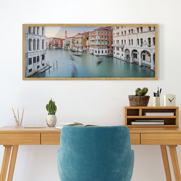 Bilder mit Rahmen Canale Grande Blick von der Rialtobrücke Venedig
