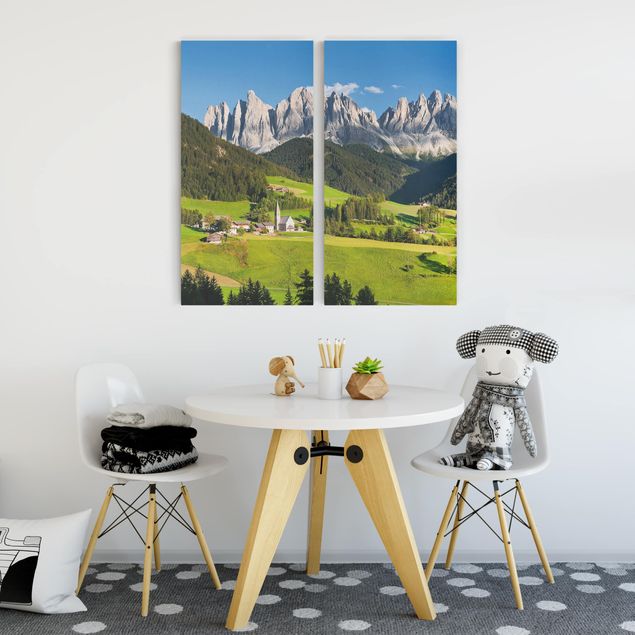 Wandbild Berge Geislerspitzen in Südtirol