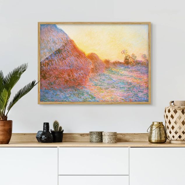 Natur Bilder mit Rahmen Claude Monet - Strohschober