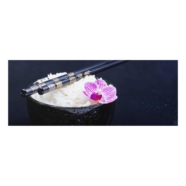 Bilder auf Glas Reisschale mit Orchidee