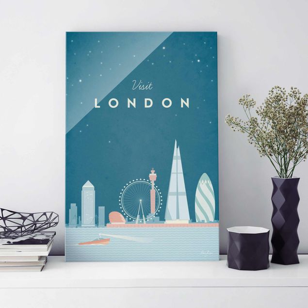 Glasbilder London Reiseposter - London