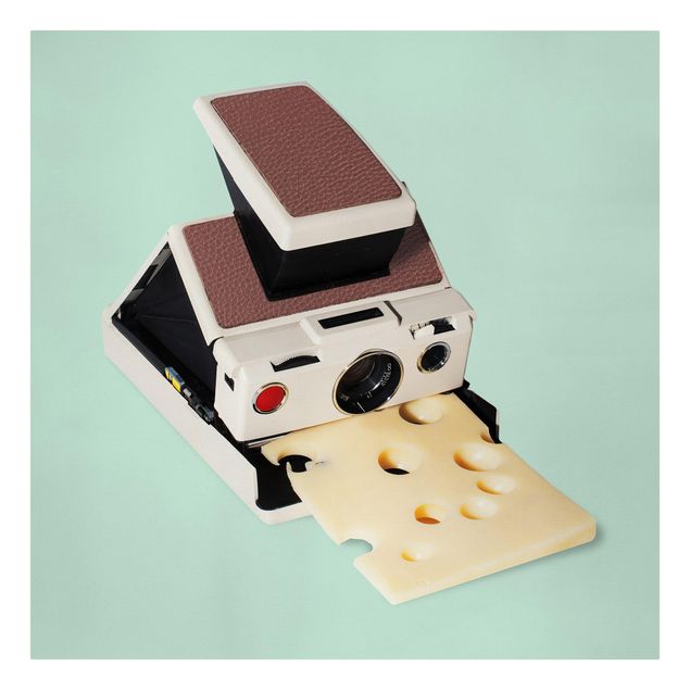 Leinwandbild - Jonas Loose - Kamera mit Käse - Quadrat 1:1