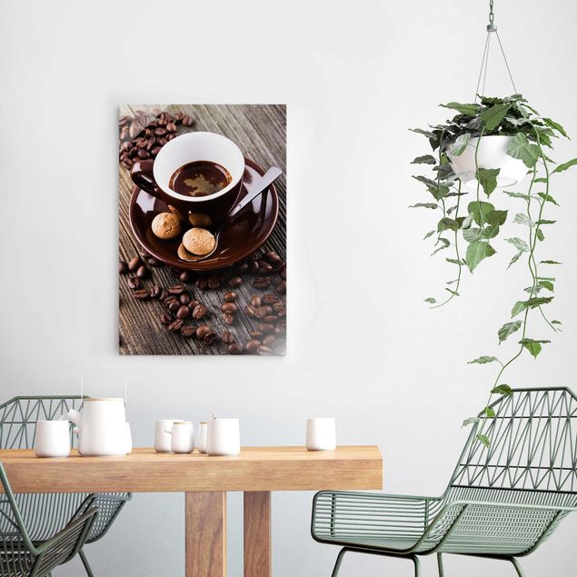 Schöne Wandbilder Kaffeetasse mit Kaffeebohnen