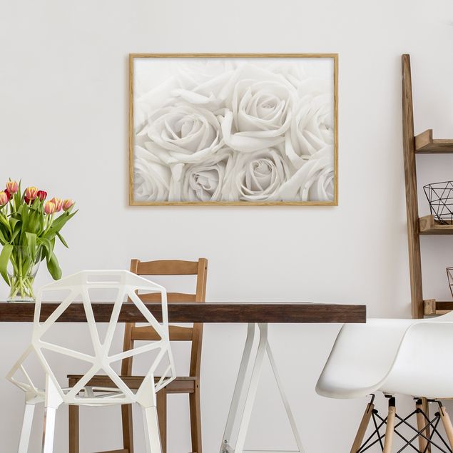 Wandbilder mit Rahmen Weiße Rosen