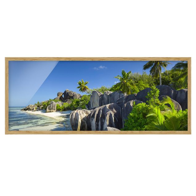 Bilder mit Rahmen Traumstrand Seychellen