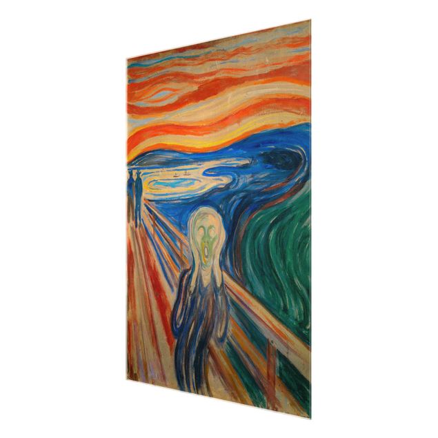 Glasbild Abstakt Edvard Munch - Der Schrei