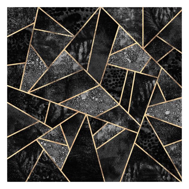 Fototapete abstrakt Graue Dreiecke Gold