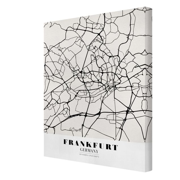 Wandbilder Stadtplan Frankfurt - Klassik