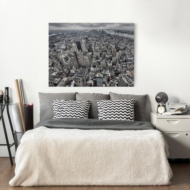 Leinwand Schwarz-Weiß Blick über Manhattan
