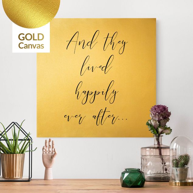 Leinwandbild Gold - And they lived happily ever after - Quadrat 1:1