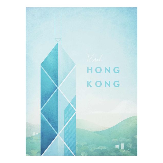 Glasbilder Reiseposter - Hong Kong