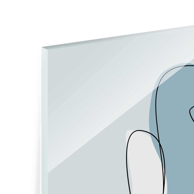 Glasbild - Seepferdchen Line Art - Quadrat 1:1