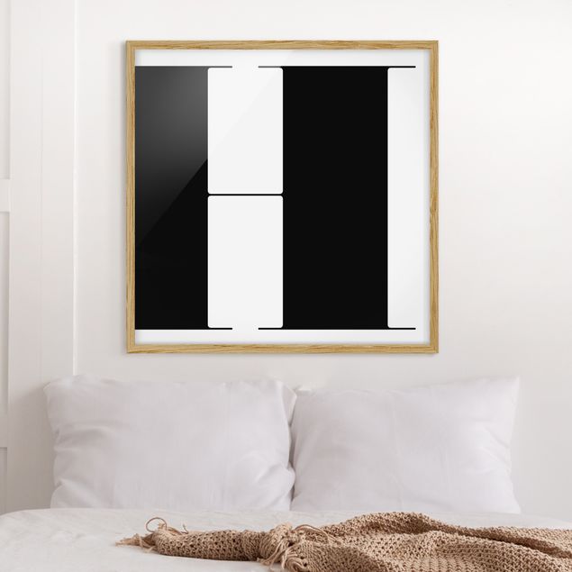 Schwarz-Weiß Bilder mit Rahmen Antiqua Letter H
