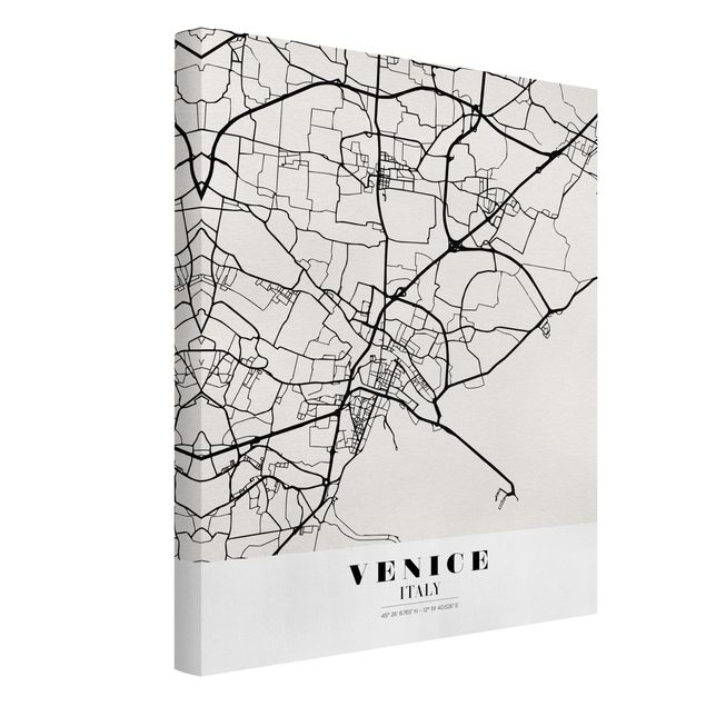 Wandbild Weltkarte Stadtplan Venice - Klassik