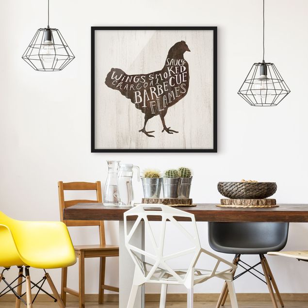 Schöne Wandbilder Bauernhof BBQ - Huhn