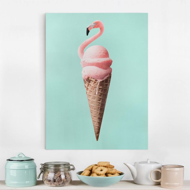 Wandbilder XXL Eis mit Flamingo