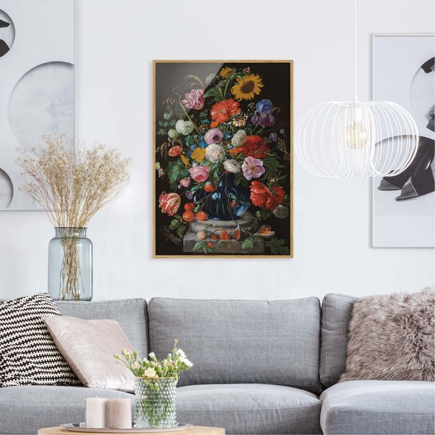 Kunstdrucke mit Rahmen Jan Davidsz de Heem - Glasvase mit Blumen