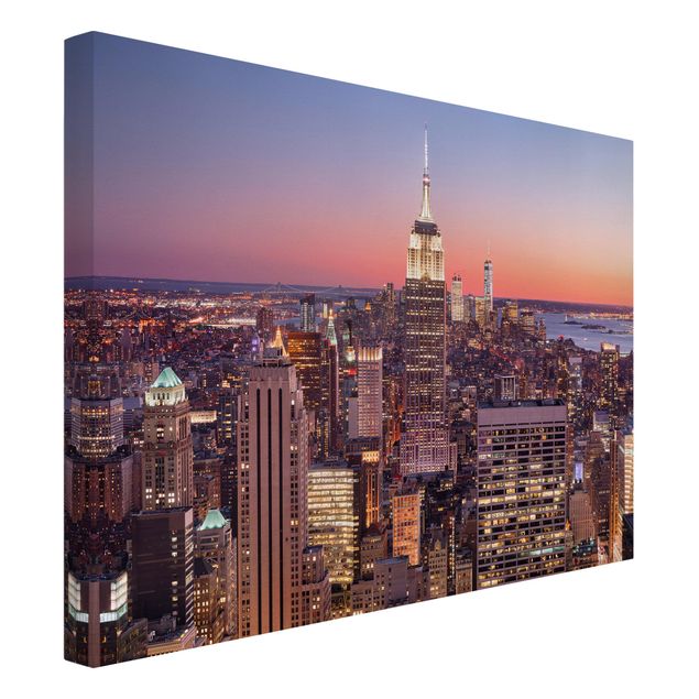 Wandbilder Sonnenuntergang Manhattan New York City