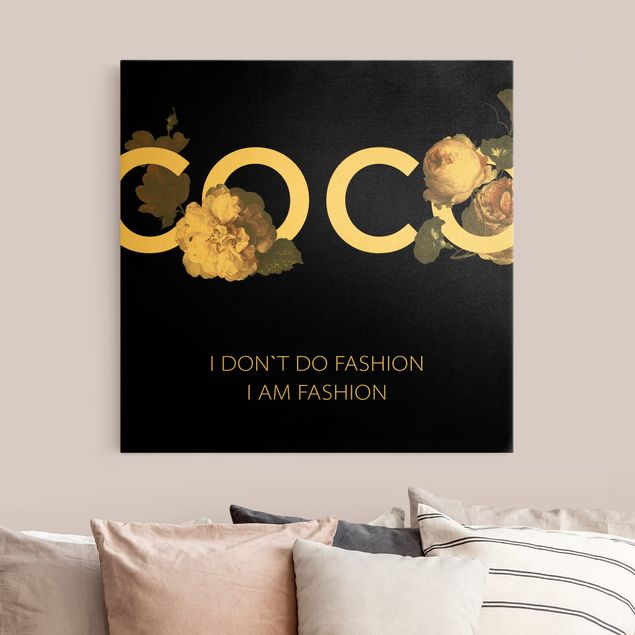 Bilder für die Wand COCO - I don´t do fashion Rosen Schwarz