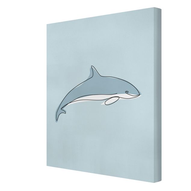 Leinwandbilder Tier Delfin Line Art