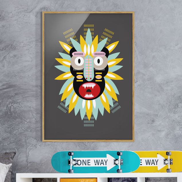Bilder für die Wand Collage Ethno Maske - King Kong