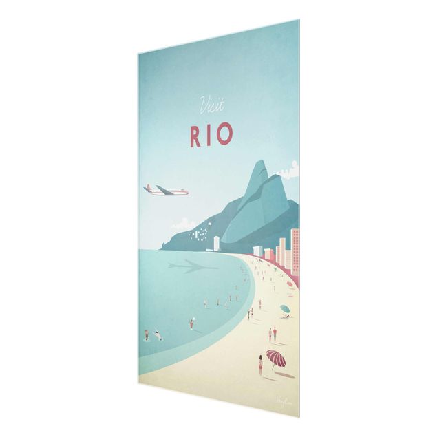 Glas Wandbilder Reiseposter - Rio de Janeiro
