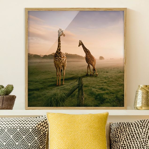 Wandbilder Tiere Surreal Giraffes
