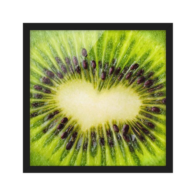 Bild mit Rahmen - Kiwi Heart - Quadrat 1:1