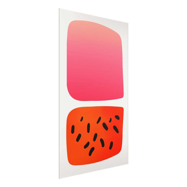 Bilder für die Wand Abstrakte Formen - Melone und Rosa