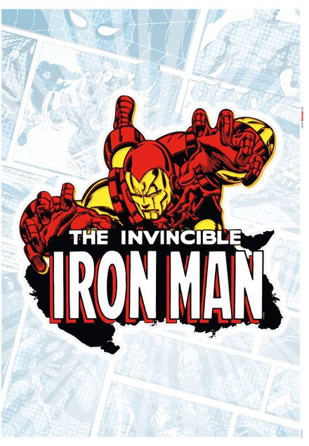 Wandsticker Iron Man Comic Classic