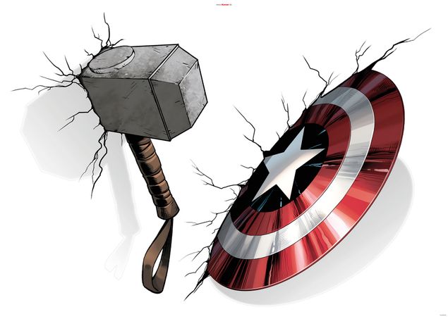 Wandsticker Avengers Hammer & Shield