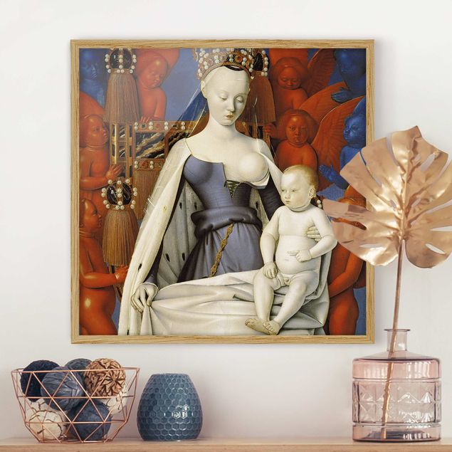 Kunstdrucke mit Rahmen Jean Fouquet - Die thronende Madonna