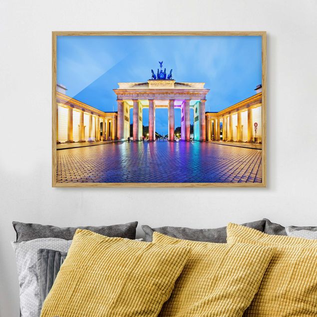 Gerahmte Bilder Erleuchtetes Brandenburger Tor