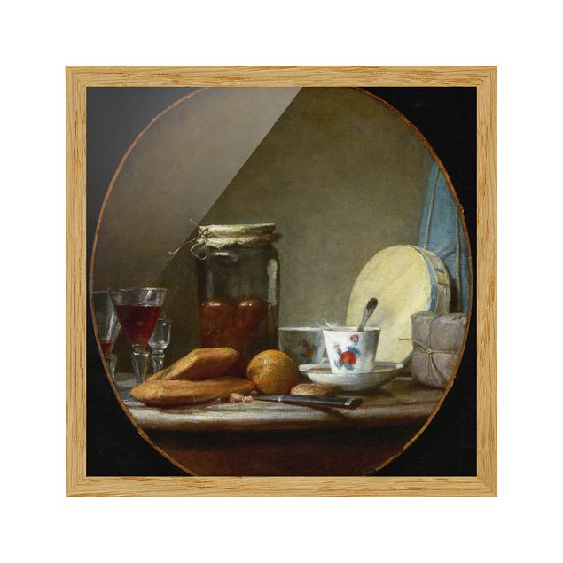 Kunstdruck Jean-Baptiste Siméon Chardin Jean-Baptiste Siméon Chardin - Glas mit Aprikosen