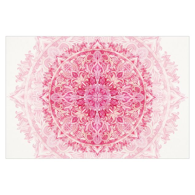 Moderne Tapeten Mandala Aquarell Ornament pink