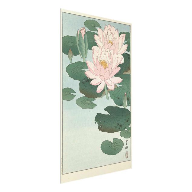 Glasbild Blumen Ohara Shôson - Seerosen