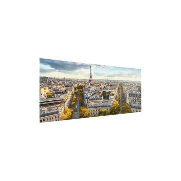 Glasbild - Nice day in Paris - Panorama