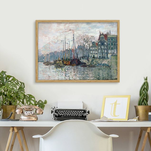 Kunstdruck Bilder mit Rahmen Claude Monet - Kromme Waal Amsterdam