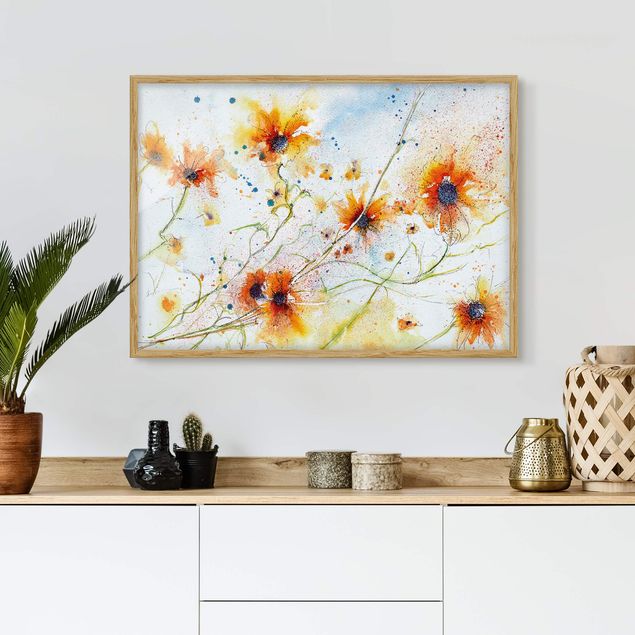 Kunstdrucke mit Rahmen Painted Flowers