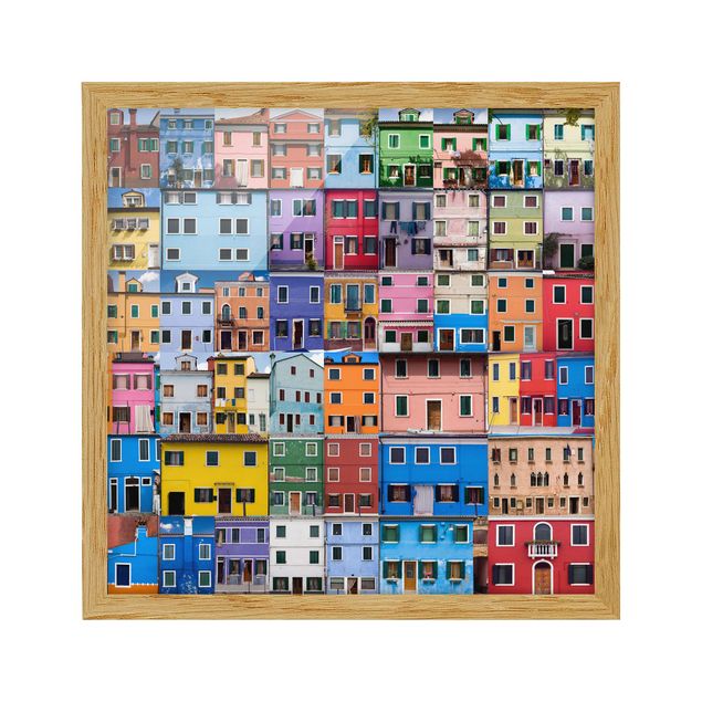 Bild mit Rahmen - Venezianische Häuser - Quadrat 1:1