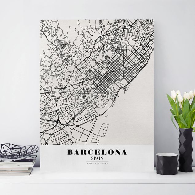 Wandbilder XXL Stadtplan Barcelona - Klassik