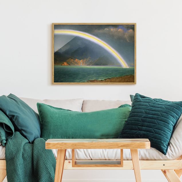 Kunstdruck Bilder mit Rahmen Albert Bierstadt - Regenbogen über Jenny Lake