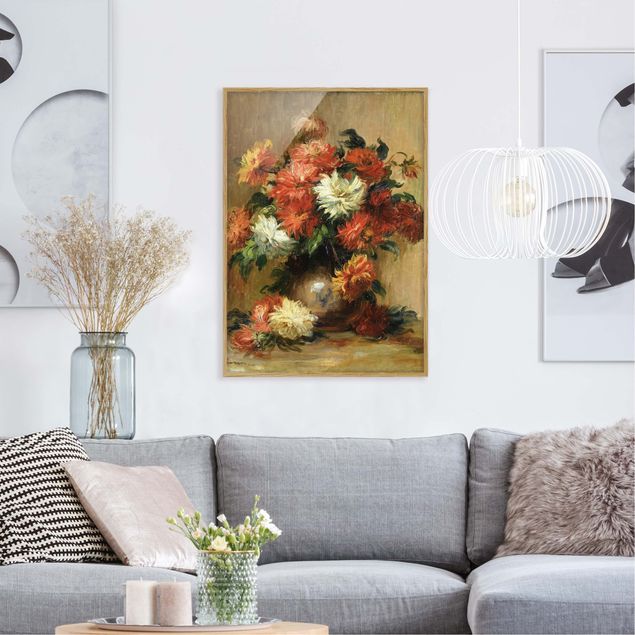 Blumen Bilder mit Rahmen Auguste Renoir - Stillleben mit Dahlien