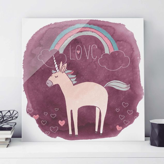 Wandbilder Tiere Einhorn-Truppe - Love