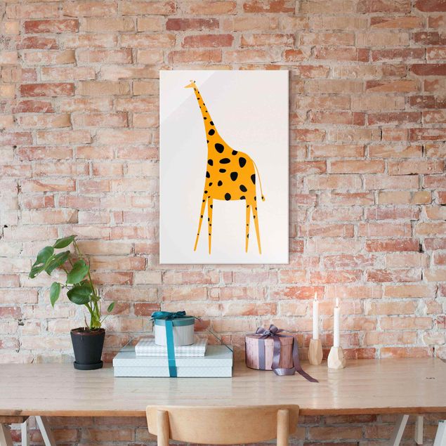 Glasbilder XXL Gelbe Giraffe