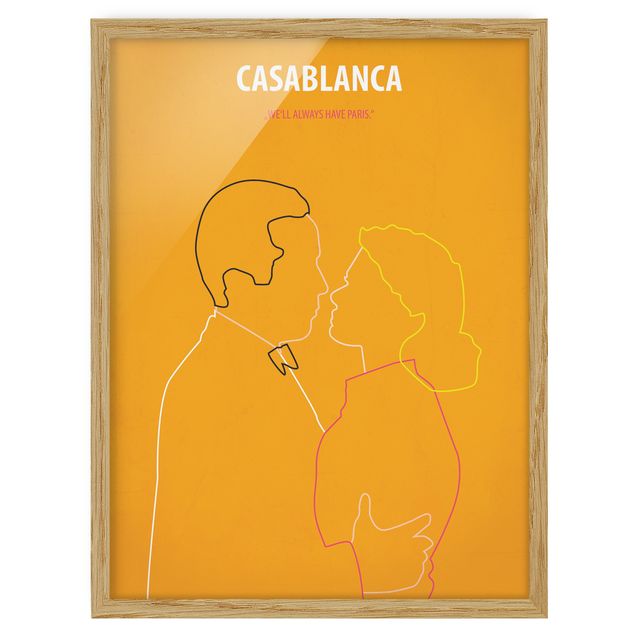 Bild mit Rahmen - Filmposter Casablanca - Hochformat 4:3