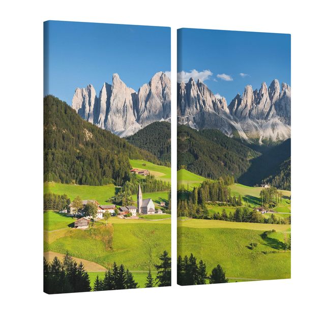 Wandbilder Wald Geislerspitzen in Südtirol