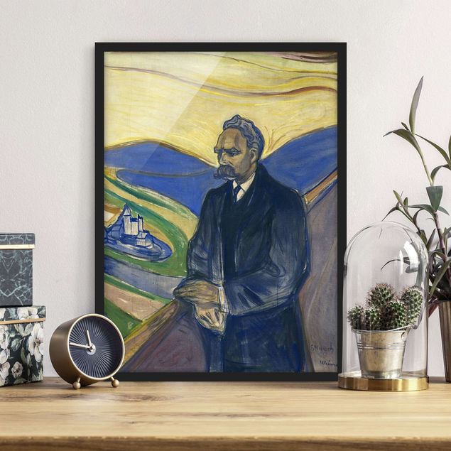 Bild mit Rahmen - Edvard Munch - Porträt Nietzsche - Hochformat 3:4
