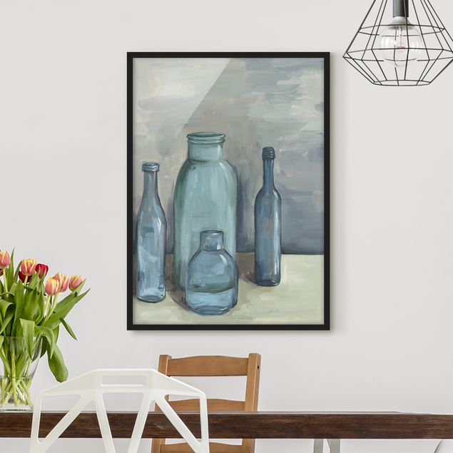 Kunstdrucke mit Rahmen Stillleben mit Glasflaschen II