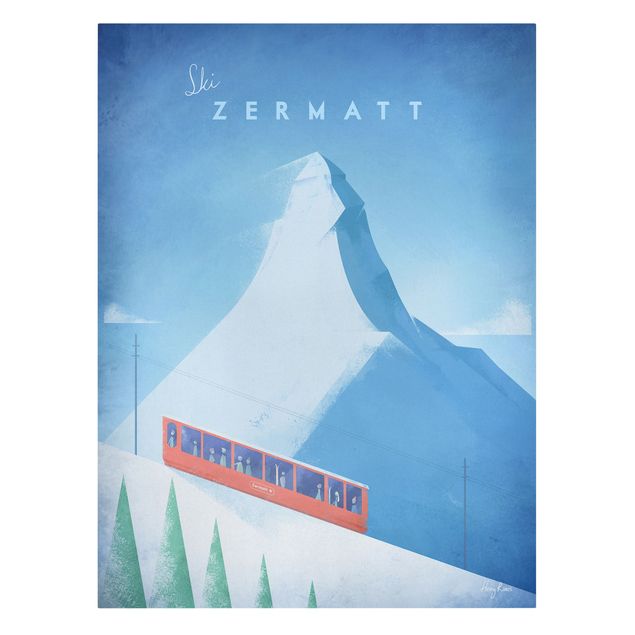 Leinwandbild Vintage Reiseposter - Zermatt